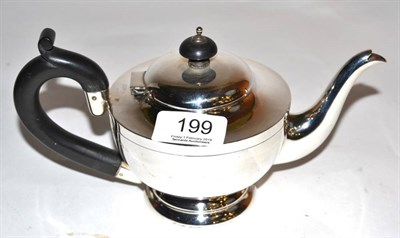 Lot 199 - A bachelors silver teapot, Joseph Gloster, Birmingham 1924, 21cm long, 8.9ozt