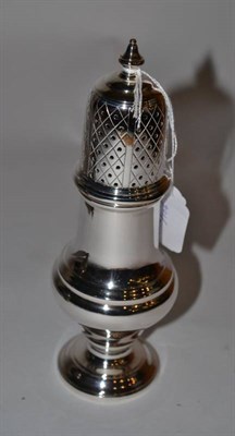 Lot 203 - A large silver caster of 18th Century style, C J Vander, Sheffield 1996, 19.5cm high, 7.9ozt