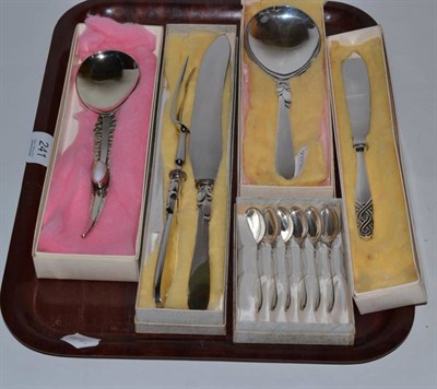 Lot 241 - A group of Icelandic silver flatware by Gudlaugur Magnusson, comprising: a set of six...