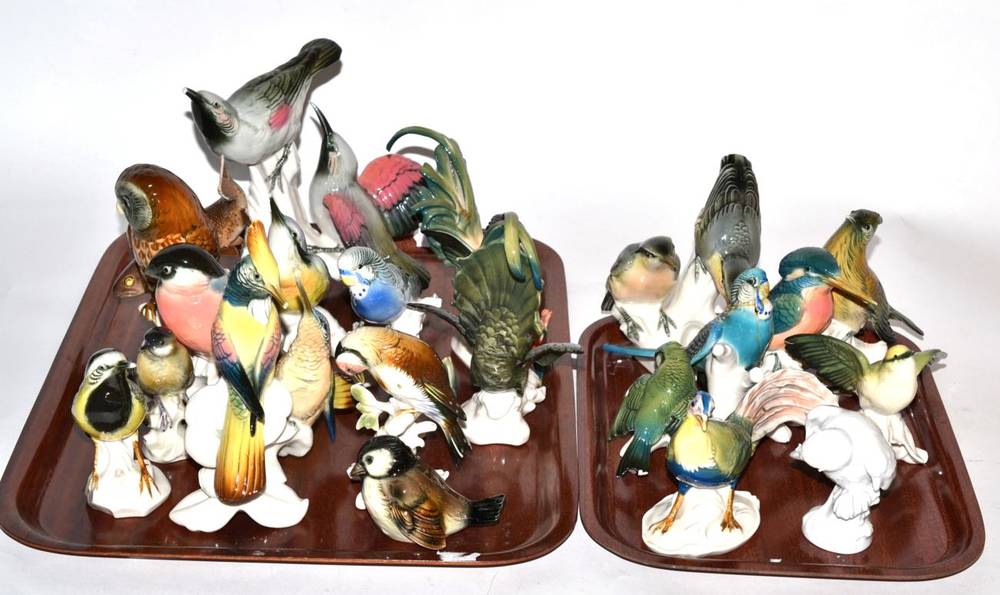 Lot 245 - A group of Karl Ens, Goebel, Meissen and other porcelain figures of birds (some damages) (two...