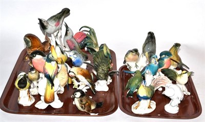 Lot 245 - A group of Karl Ens, Goebel, Meissen and other porcelain figures of birds (some damages) (two...