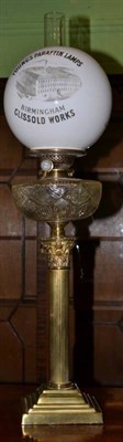 Lot 266 - Victorian oil lamp advertising shade, Young Oil Lamps