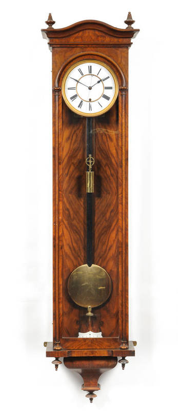 Lot 1374 - A Large Wall Regulator with Centre Seconds, signed Lenzkirch, No.545449, circa 1890, the walnut...