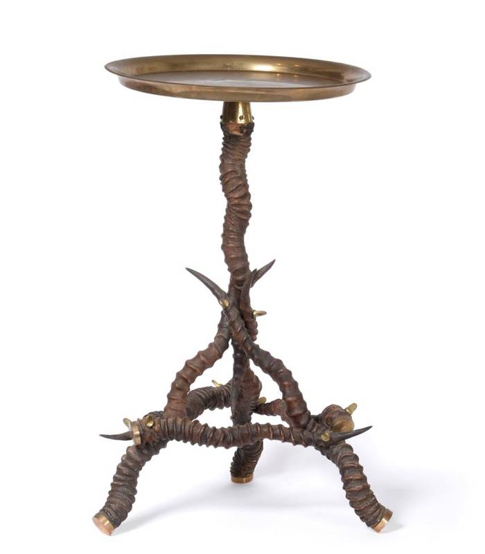 Lot 112 - Antler Furniture: A Late Victorian Pedestal Occasional Table, the pedestal constructed from six...