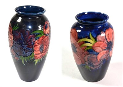 Lot 10 - A Moorcroft pottery Anemone pattern vase, with painted and impressed marks, 25.5cm high;...