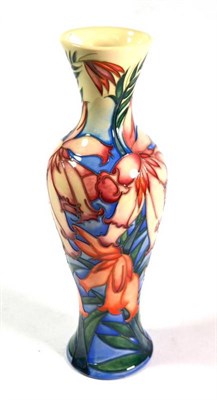Lot 14 - A modern Moorcroft pottery Red Hairy Heath pattern vase by Emma Bossons, limited edition 41/75 with