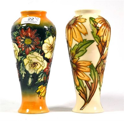 Lot 22 - A modern Moorcroft pottery vase, Victoria pattern by Emma Bossons, painted and impressed marks,...