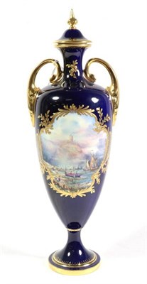 Lot 39 - A Stephen D Nowacki twin-handled vase, signed, 32cm