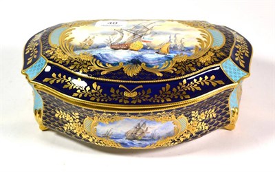 Lot 40 - A Stephen D Nowacki for Lynton Porcelain box and cover, signed, 29cm wide