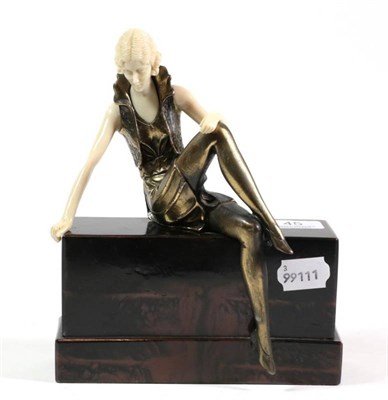 Lot 45 - An Art Deco style bronze and ivorine figure