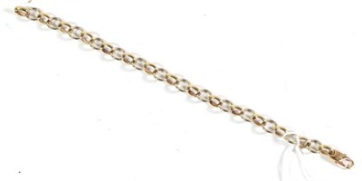 Lot 94 - A 9 carat two colour gold bracelet, length 19cm
