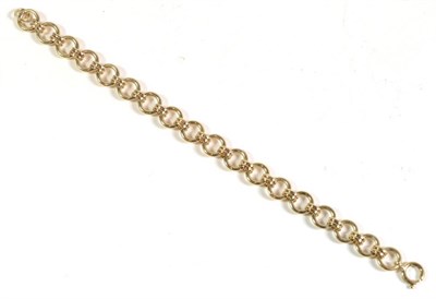 Lot 116 - A 9 carat gold hoop link bracelet, length 18.5cm