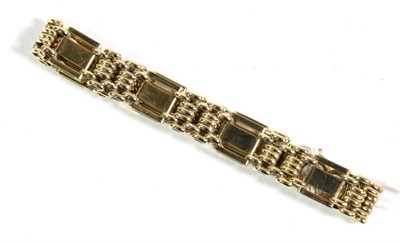 Lot 122 - A 9 carat gold fancy link bracelet, length 19cm