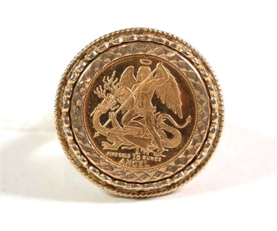 Lot 123 - An Isle of Man half sovereign, mounted as a 9 carat gold ring, finger size O1/2