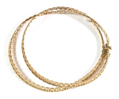 Lot 128 - A 9 carat gold fancy link collarette, length 40.5cm