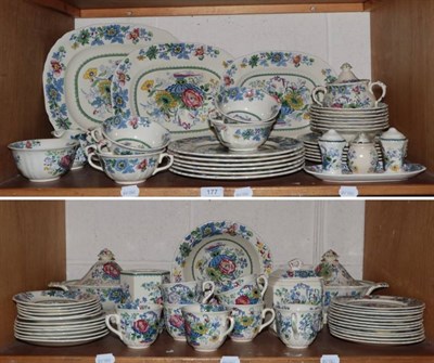 Lot 177 - A Masons 'Strathmore' pattern dinner service including tureens, tea and coffee wares etc