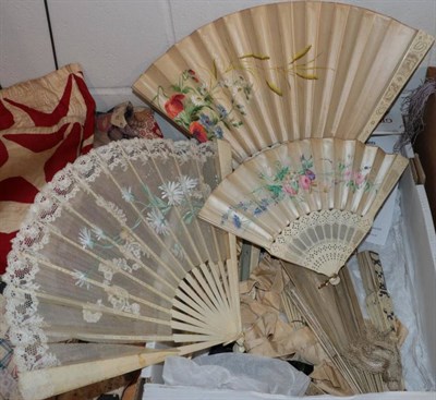 Lot 1006 - A large quantity of fans, dating from the late 19th century to the early 20th century, some...