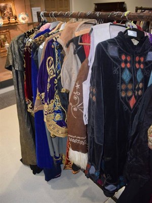 Lot 1052 - Quantity of theatrical dress including Indian style jackets and waistcoats with gold...