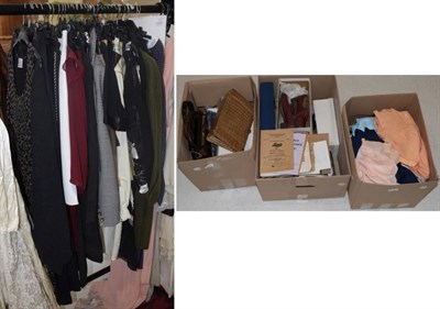 Lot 1075 - Quantity of assorted modern costume, including suits, separates, dresses etc