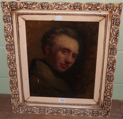 Lot 1114 - English School (19th century), bust length portrait of a man, oil on canvas, 44cm by 36cm
