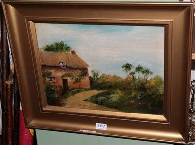 Lot 1117 - M.E Walker (20th century) Country Cottage, signed and dated 1919, oil on board, 30cm by 40cm