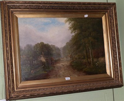 Lot 1137 - English School (19th century), rural landscape, oil on canvas, 50cm by 72cm