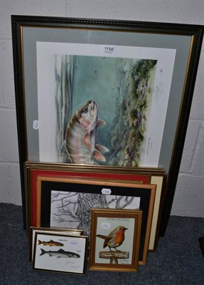 Lot 1158 - G G Cleminson, 20th century, The Brown Trout, together with seven watercolours and a print (9)
