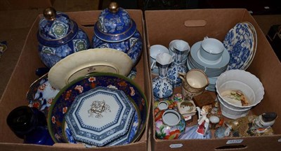 Lot 1170 - A quantity of ceramics including a Doulton Burslem punch bowl, Royal Doulton lady, Losol ware,...