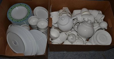 Lot 1183 - A group of Wedgwood dinner wares; glass; brass etc (seven boxes)