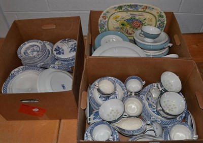 Lot 1187 - Various dinner wares including a part Wood & Sons blue and white service (three boxes)