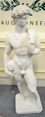 Lot 1197 - A painted garden statue of a male classical nude figure