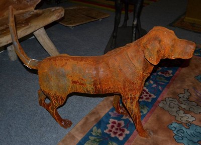 Lot 1199 - A cast metal statue of a foxhound