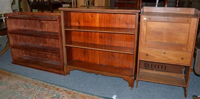 Lot 1213 - Two open bookshelves and a hall bureau (a.f.)