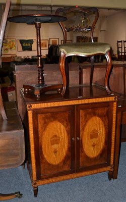 Lot 1216 - A mahogany occasional table, two 19th century occasional chairs, a piano stool/seat and a...