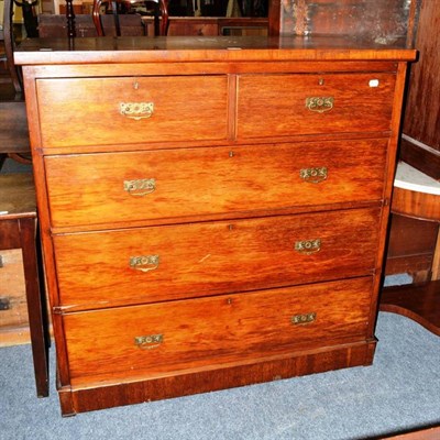 Lot 1223 - A late Victorian mahogany veneered four height chest of drawers