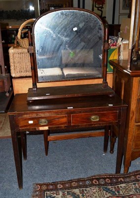 Lot 1230 - A 19th century mahogany side table fitted with two drawers, together with a 19th century...