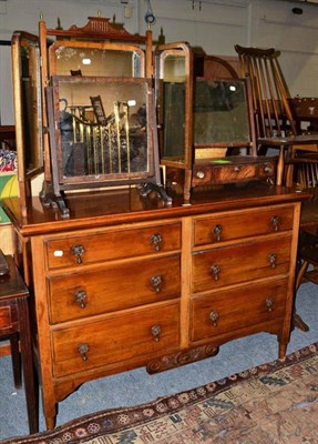 Lot 1231 - A early 20th century mahogany sideboard fitted with six drawers, together with an Edwardian...