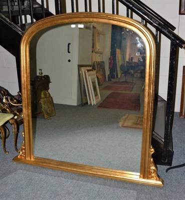 Lot 1237 - A modern gilt framed over mantel mirror