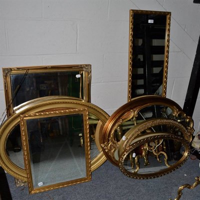 Lot 1239 - Eight various reproduction gilt mirrors