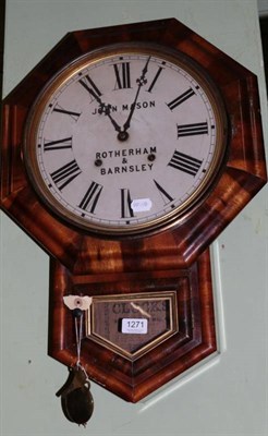 Lot 1271 - A Victorian mahogany drop dial wall clock inscribed John Mason, Rotherham & Barnsley