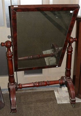 Lot 1276 - A Victorian mahogany cheval mirror with rectangular mirror plate, 90cm wide