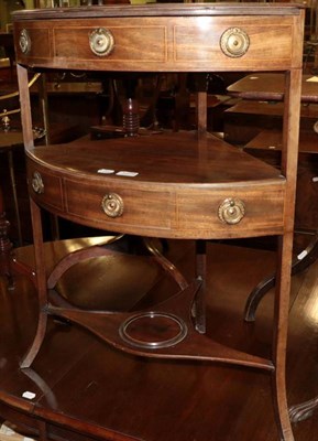 Lot 1279 - A George III mahogany corner washstand