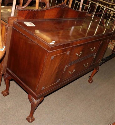 Lot 1281 - An early 20th century mahogany sideboard on ball and claw feet, 137cm wide