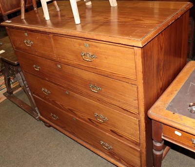 Lot 1306 - A Victorian four height pitch pine chest