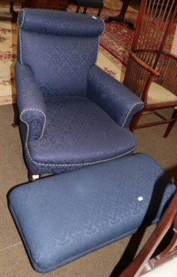 Lot 1330 - A modern upholstered chair and stool (2)