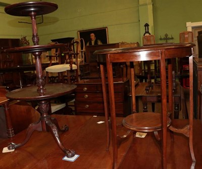 Lot 1336 - An early 20th century mahogany three tier dumbwaiter together with an Edwardian occasional...