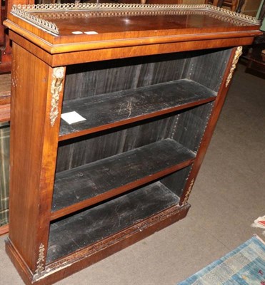 Lot 1343 - A Victorian walnut open bookcase with gilt metal mounts (a.f.)