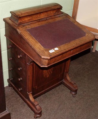 Lot 1380 - A Victorian walnut Davenport