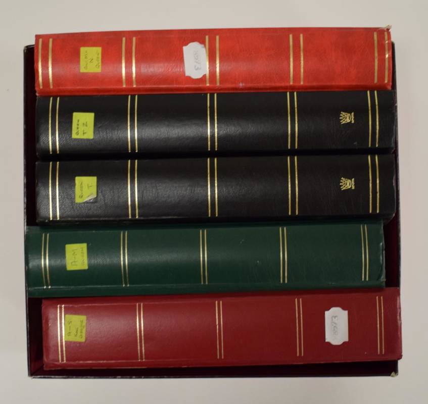 Lot 61 - Commonwealth Box Lot with 5 large 64 page stockbooks - including some mint KGVI to 10/- values...