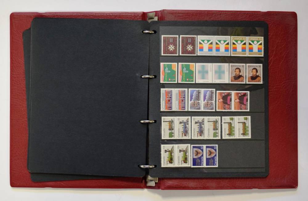 Lot 78 - Canada Collection of mainly u.m. 1970's in a hagner binder, often in pairs. Face Value alone is...